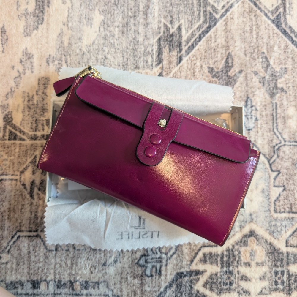 Chic Magenta Genuine Leather Wallet